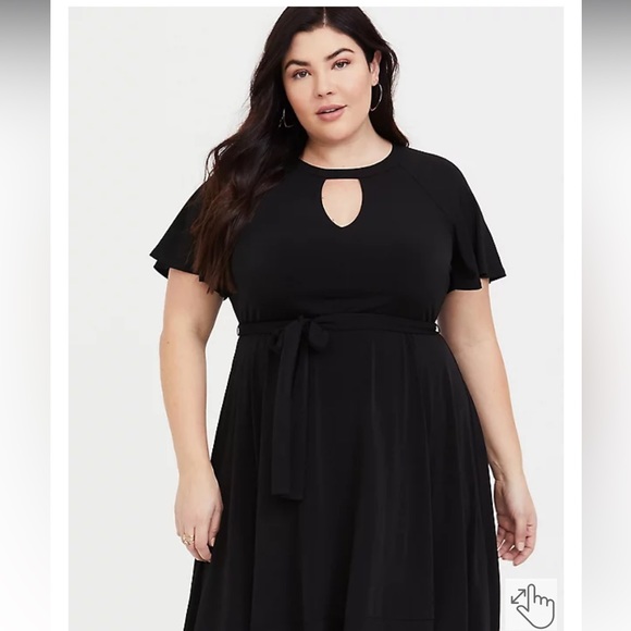 Torrid Black Studio Knit Hi-Lo Skater Dress - Size 2XL - Picture 2 of 12